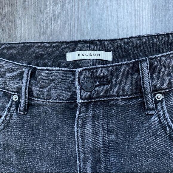 PacSun Mom Jeans Ripped Faded Black 29 High Rise Distressed - Picture 2 of 11